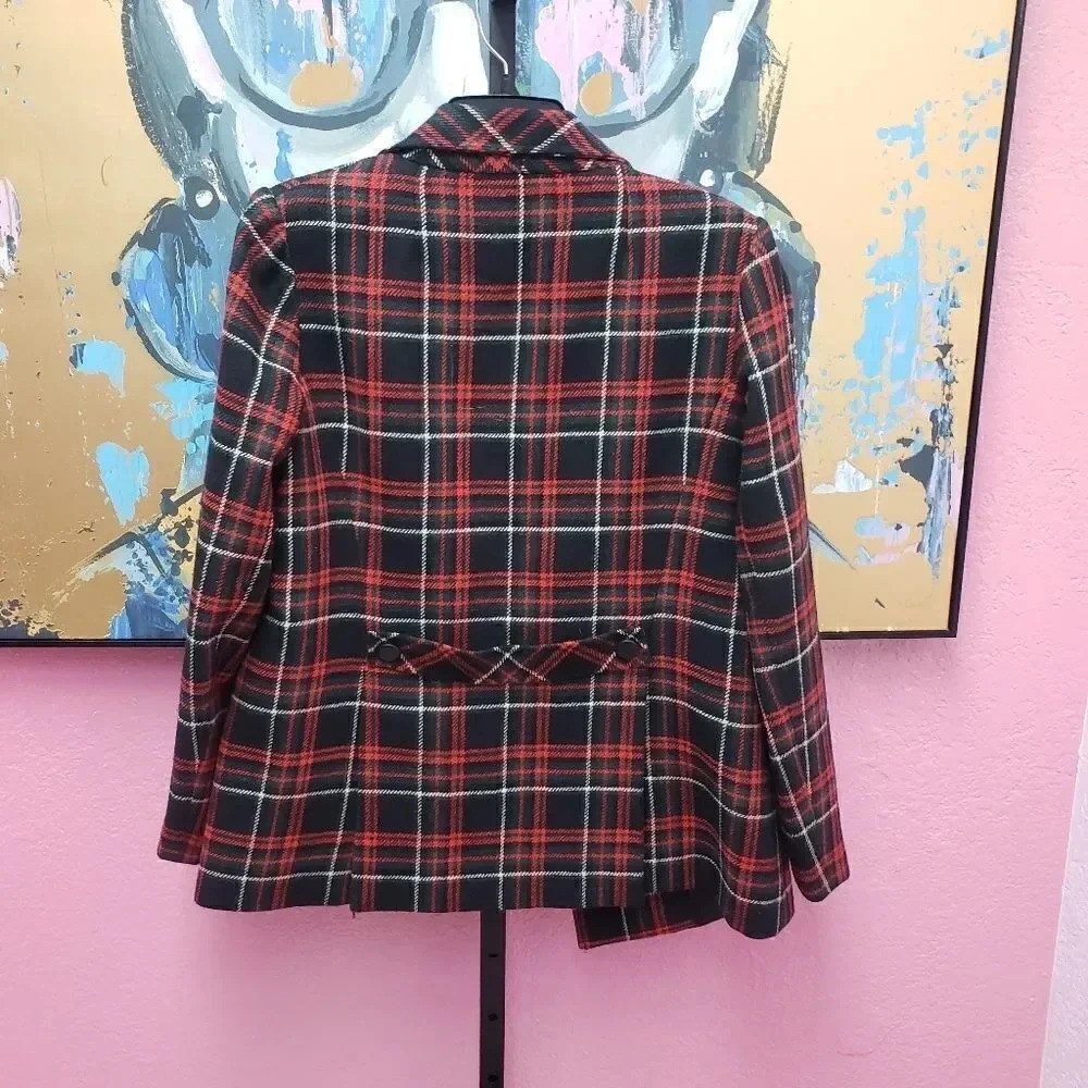 CAbi #165 Manhattan Tartan Double Breasted Plaid Blazer - Picture 7 of 8